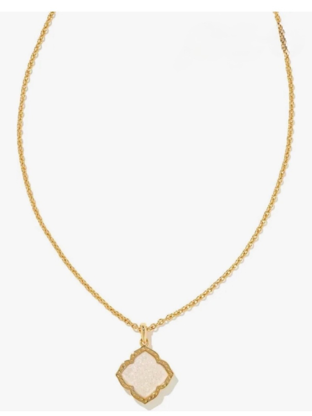 NWT Kendra Scott Mallory Gold Pendant Necklace – Iridescent Drusy